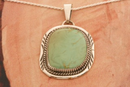 Genuine Manassa Turquoise Sterling Silver Pendant